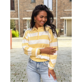 Pull ligné Neïla - Jaune/Blanc