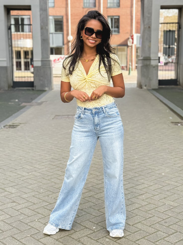 Body en dentelle Mathilda - Jaune