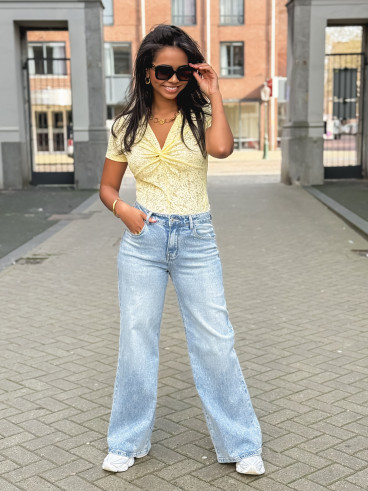 Body en dentelle Mathilda - Jaune