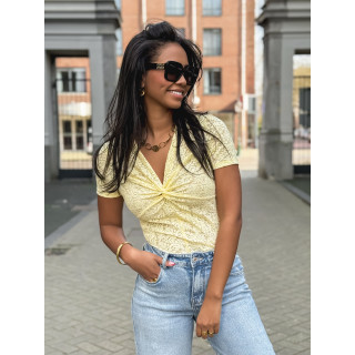 Body en dentelle Mathilda - Jaune