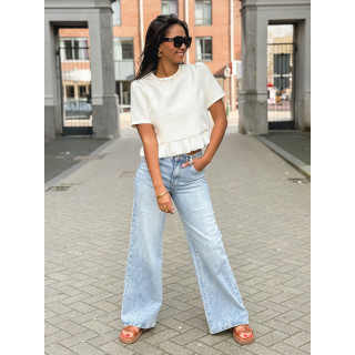 Blouse à manches courtes Elaria - Ecru