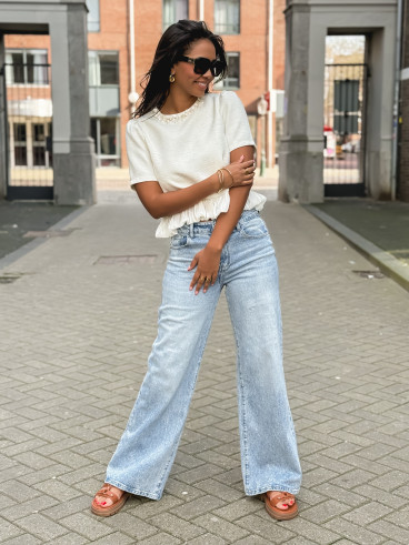 Blouse à manches courtes Elaria - Ecru