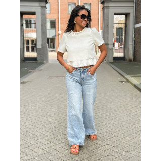 Blouse à manches courtes Elaria - Ecru