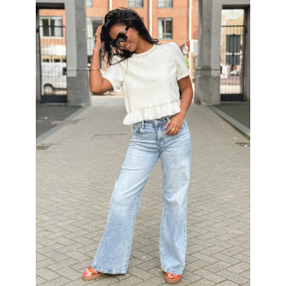 Blouse à manches courtes Elaria - Ecru