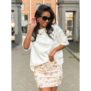 Jupe courte à sequins Magnolia - beige