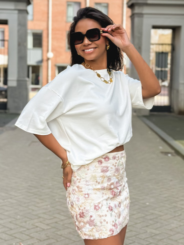 Jupe courte à sequins Magnolia - beige