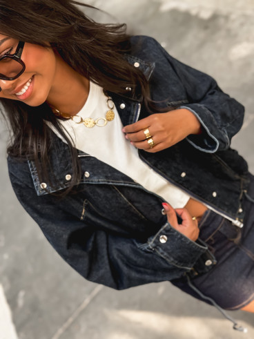 Veste en jeans Maïssa - Bleu foncé