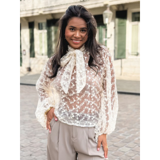 Blouse en dentelle Bessie - Ecru