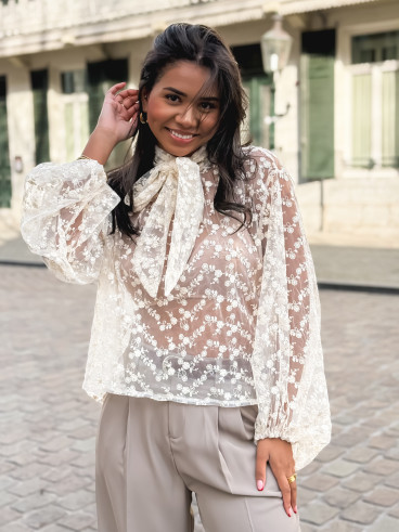 Blouse en dentelle Bessie - Ecru
