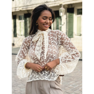 Blouse en dentelle Bessie - Ecru