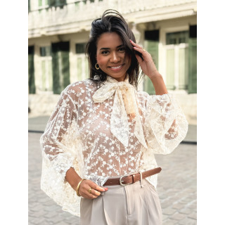 Blouse en dentelle Bessie - Ecru