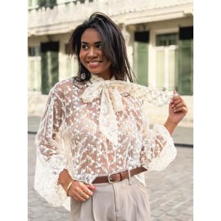 Blouse en dentelle Bessie - Ecru