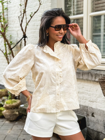 Chemisier à motifs Zyline - Beige