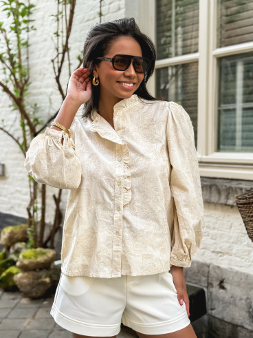 Chemisier à motifs Zyline - Beige