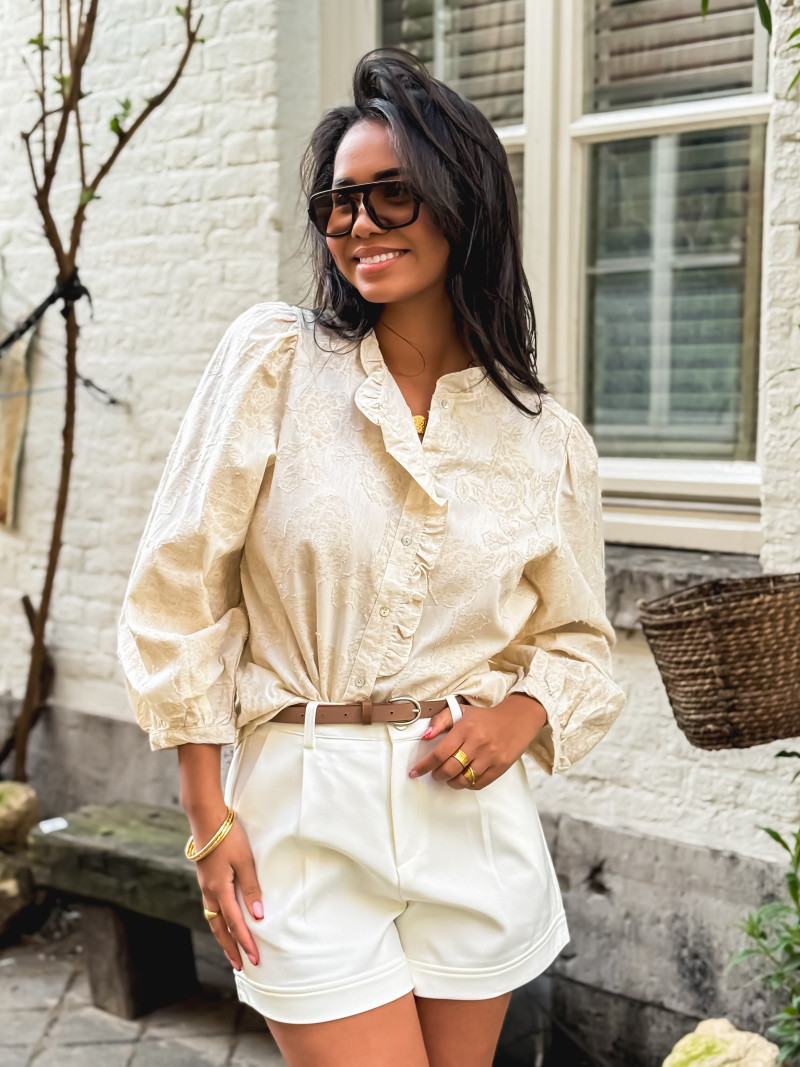 Chemisier à motifs Zyline - Beige