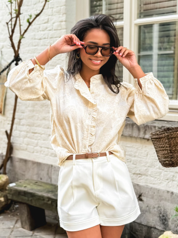 Chemisier à motifs Zyline - Beige