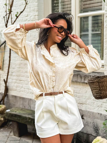 Chemisier à motifs Zyline - Beige