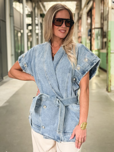 Veste en jeans Annaëlle - Bleu