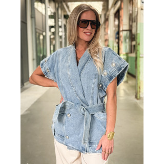 Veste en jeans Annaëlle - Bleu