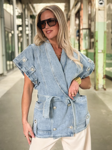 Veste en jeans Annaëlle - Bleu