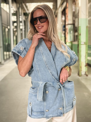 Veste en jeans Annaëlle - Bleu