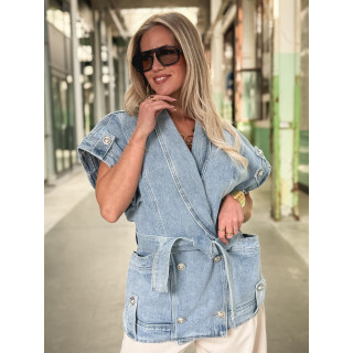 Veste en jeans Annaëlle - Bleu