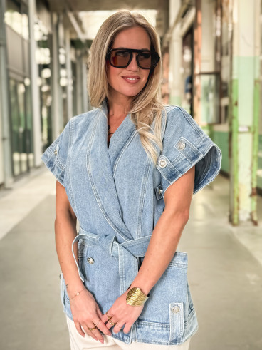 Veste en jeans Annaëlle - Bleu