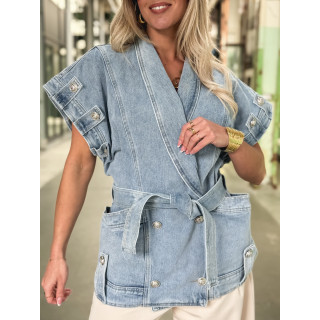 Veste en jeans Annaëlle - Bleu