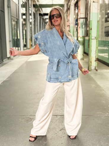 Veste en jeans Annaëlle - Bleu