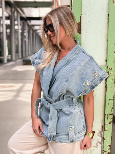 Veste en jeans Annaëlle - Bleu