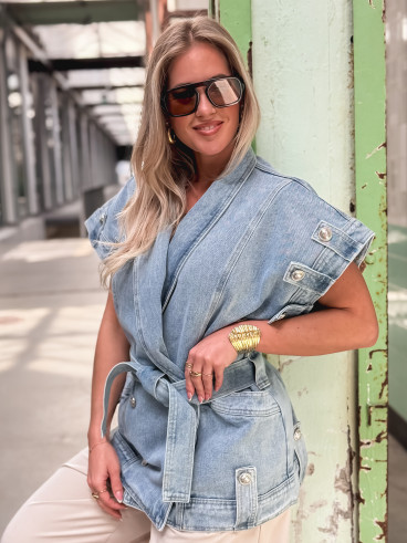 Veste en jeans Annaëlle - Bleu