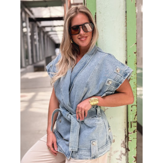 Veste en jeans Annaëlle - Bleu