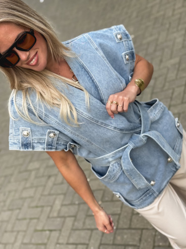 Veste en jeans Annaëlle - Bleu
