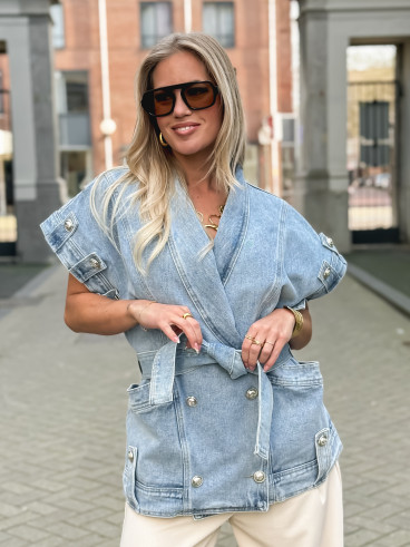 Veste en jeans Annaëlle - Bleu