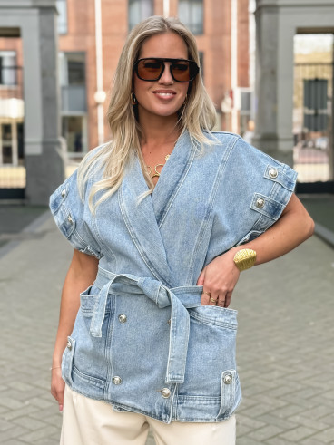 Veste en jeans Annaëlle - Bleu