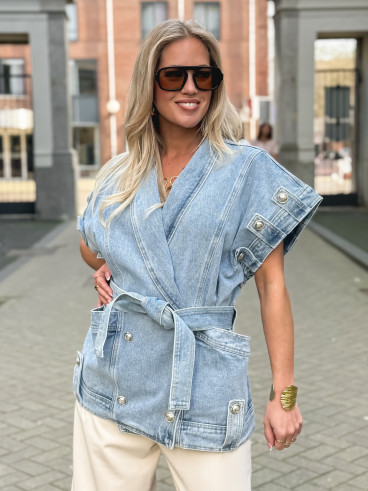 Veste en jeans Annaëlle - Bleu
