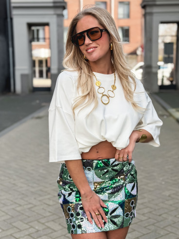 Jupe courte à sequins Rawelle - Bleu