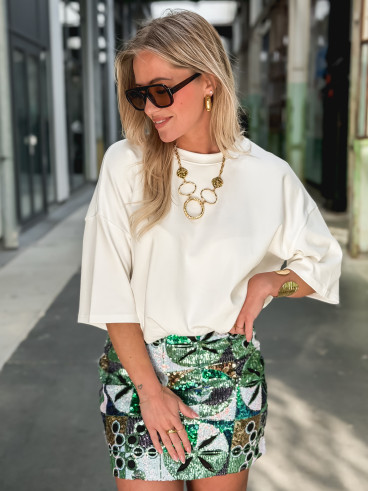 Jupe courte à sequins Rawelle - Bleu