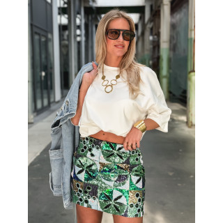 Jupe courte à sequins Rawelle - Bleu