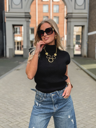 Blouse sans manches Lydie - Noir