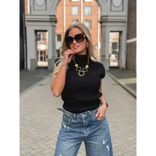 Blouse sans manches Lydie - Noir