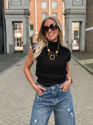 Blouse sans manches Lydie - Noir