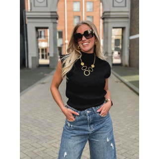 Blouse sans manches Lydie - Noir