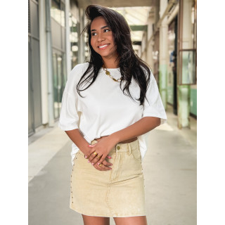 Jupe courte en jeans Mirabella - Beige