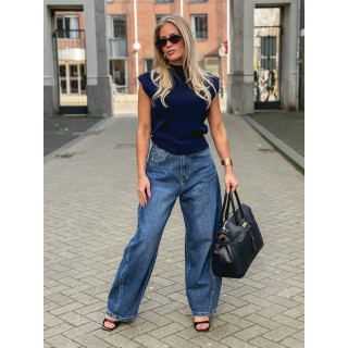 Blouse sans manches Lydie - Bleu marine