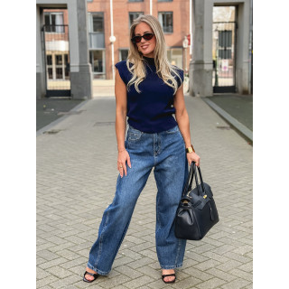 Blouse sans manches Lydie - Bleu marine