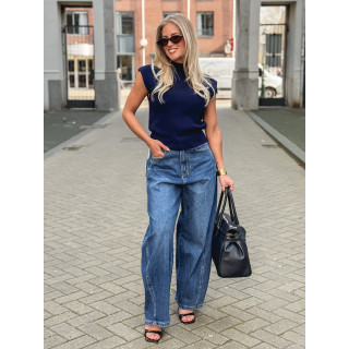 Blouse sans manches Lydie - Bleu marine