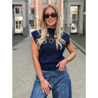 Blouse sans manches Lydie - Bleu marine