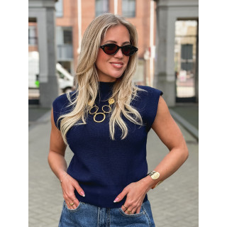 Blouse sans manches Lydie - Bleu marine