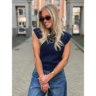 Blouse sans manches Lydie - Bleu marine